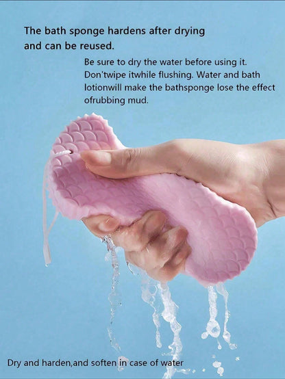 1pc Painless Exfoliating Bath Sponge Towel, High Density Sponge Deeply Removes Dead Skin, Gentle Skin-Friendly Design, Easy To Wipe Dirt, Portable Bathing Supplies, Suitable For Bathroom, Gym, Hotel A