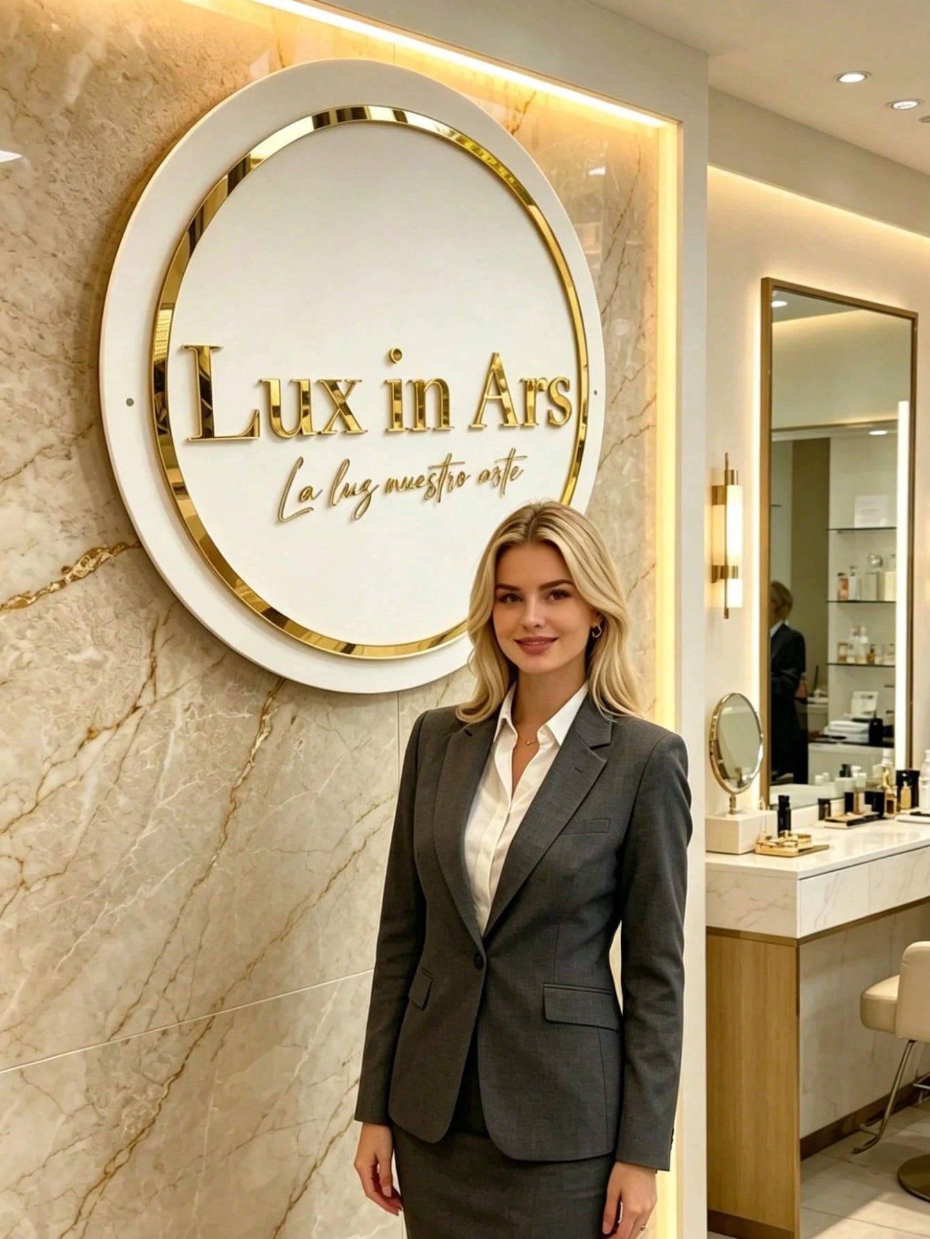 1pc Personalized Custom Round Beauty Salon Logo Sign- Double Layer Laser Cut Acrylic, Suitable For Business Studio Logo, Beauty Salon And Spa Business Display, Modern & Urban Chic, Wall Decor