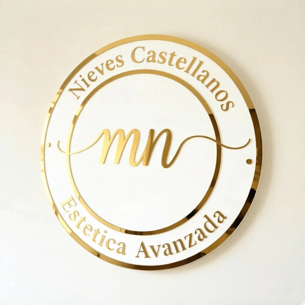 1pc Personalized Custom Round Beauty Salon Logo Sign- Double Layer Laser Cut Acrylic, Suitable For Business Studio Logo, Beauty Salon And Spa Business Display, Modern & Urban Chic, Wall Decor