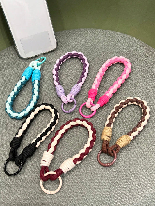 1pc Personalized Woven Durable Nylon Short Lanyard, Suitable For Any Phone Case DIY, Creative Versatile Keychain, Earphone Hanger, Wristband, Pendant For Men & Women, Christmas Gift