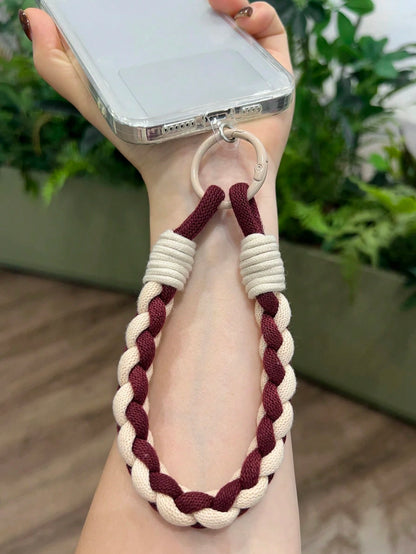 1pc Personalized Woven Durable Nylon Short Lanyard, Suitable For Any Phone Case DIY, Creative Versatile Keychain, Earphone Hanger, Wristband, Pendant For Men & Women, Christmas Gift
