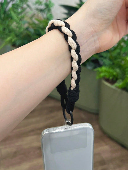 1pc Personalized Woven Durable Nylon Short Lanyard, Suitable For Any Phone Case DIY, Creative Versatile Keychain, Earphone Hanger, Wristband, Pendant For Men & Women, Christmas Gift