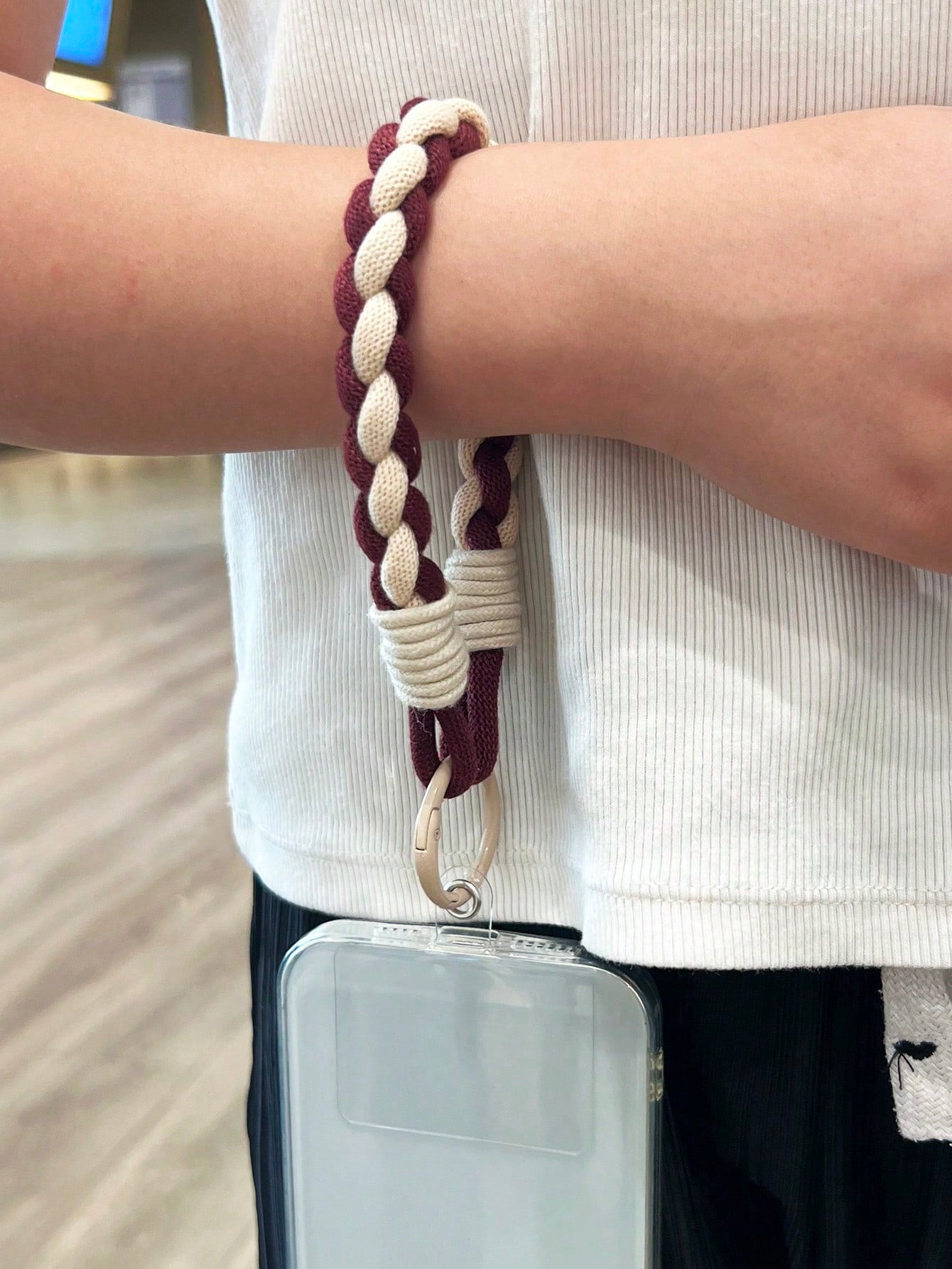 1pc Personalized Woven Durable Nylon Short Lanyard, Suitable For Any Phone Case DIY, Creative Versatile Keychain, Earphone Hanger, Wristband, Pendant For Men & Women, Christmas Gift