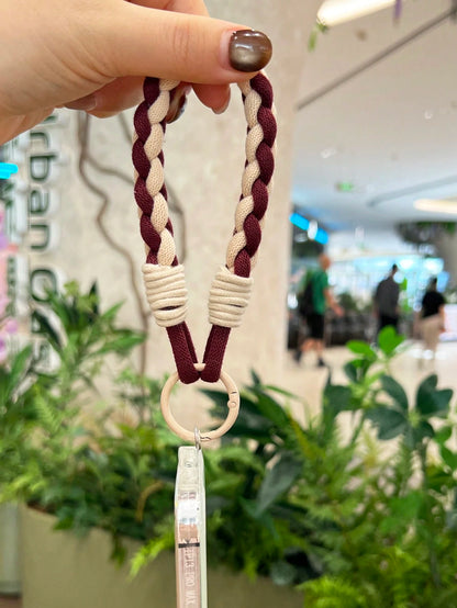 1pc Personalized Woven Durable Nylon Short Lanyard, Suitable For Any Phone Case DIY, Creative Versatile Keychain, Earphone Hanger, Wristband, Pendant For Men & Women, Christmas Gift