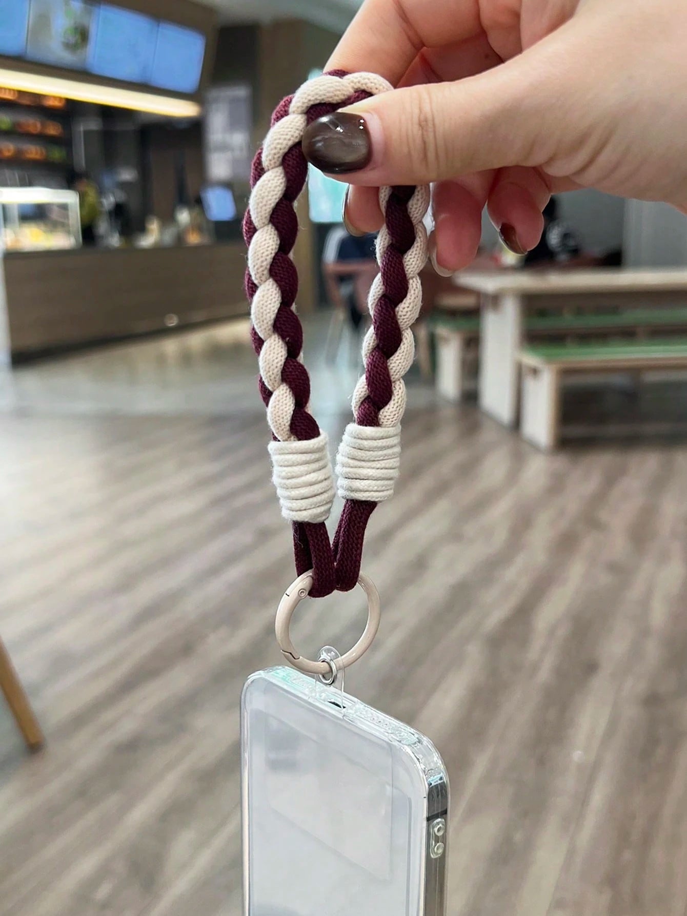 1pc Personalized Woven Durable Nylon Short Lanyard, Suitable For Any Phone Case DIY, Creative Versatile Keychain, Earphone Hanger, Wristband, Pendant For Men & Women, Christmas Gift