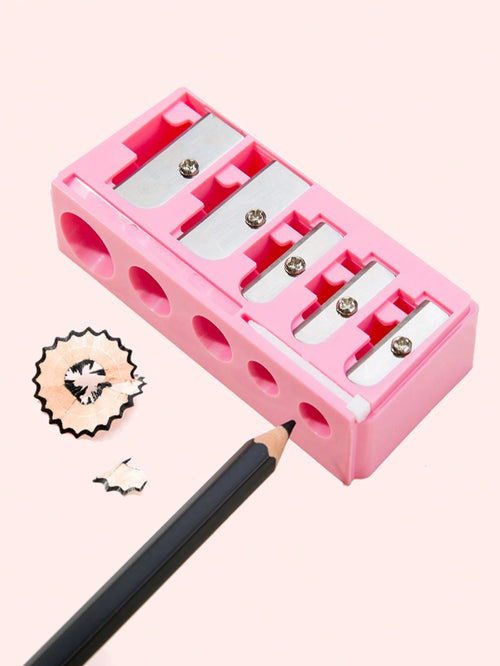 1pc Pink High-End 5-Hole Eyeliner, Eyebrow Pencil & Makeup Brush Sharpener, Convenient Multi-Function Rotating Pencil Sharpener,Makeup,Cheap,Room Decor,Vanity,Travel,Bedroom,Makeup Accessories,Cheap,S