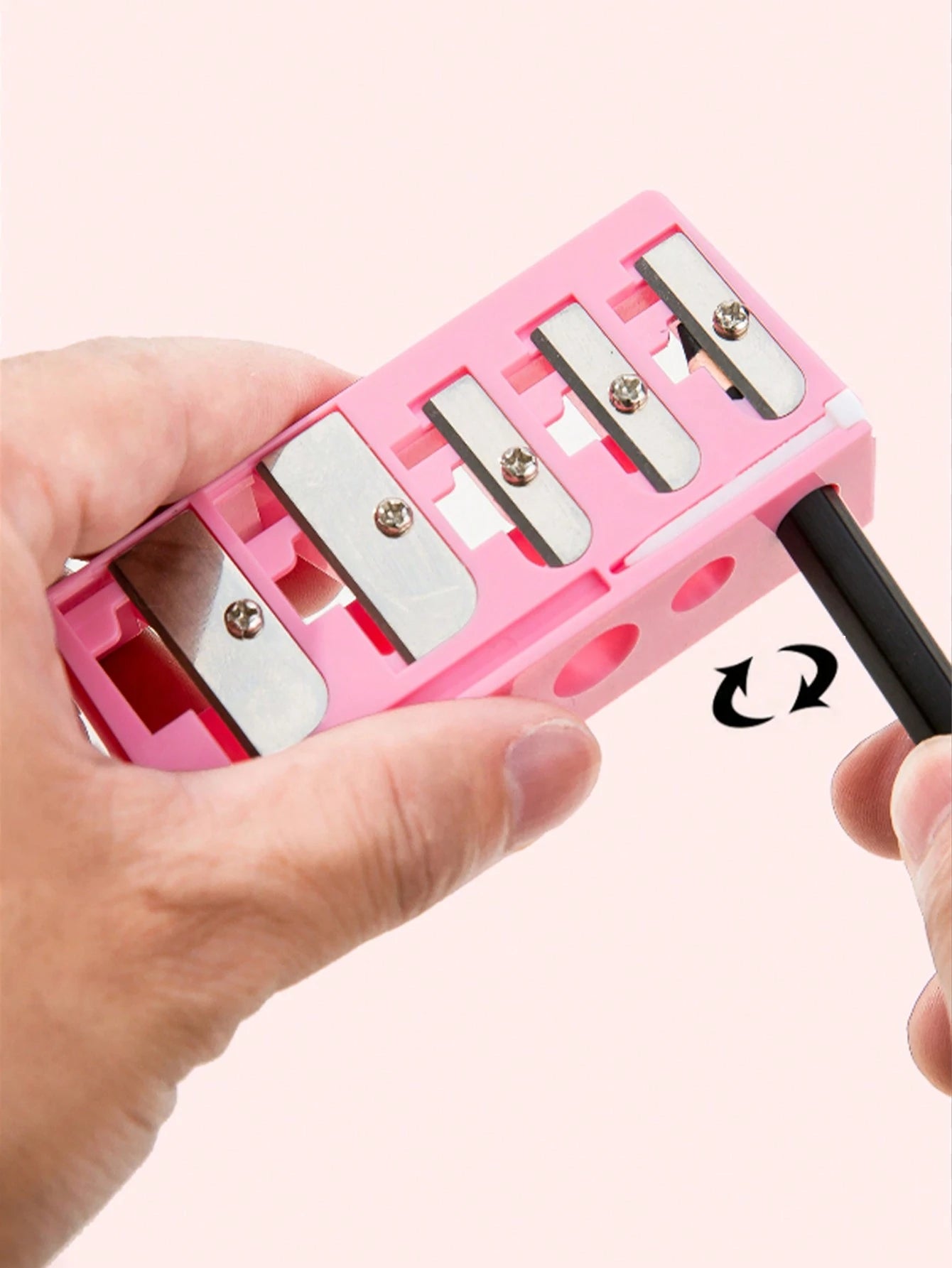 1pc Pink High-End 5-Hole Eyeliner, Eyebrow Pencil & Makeup Brush Sharpener, Convenient Multi-Function Rotating Pencil Sharpener,Makeup,Cheap,Room Decor,Vanity,Travel,Bedroom,Makeup Accessories,Cheap,S