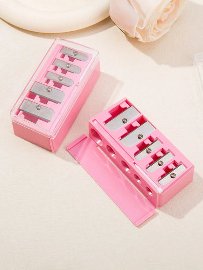1pc Pink High-End 5-Hole Eyeliner, Eyebrow Pencil & Makeup Brush Sharpener, Convenient Multi-Function Rotating Pencil Sharpener,Makeup,Cheap,Room Decor,Vanity,Travel,Bedroom,Makeup Accessories,Cheap,S