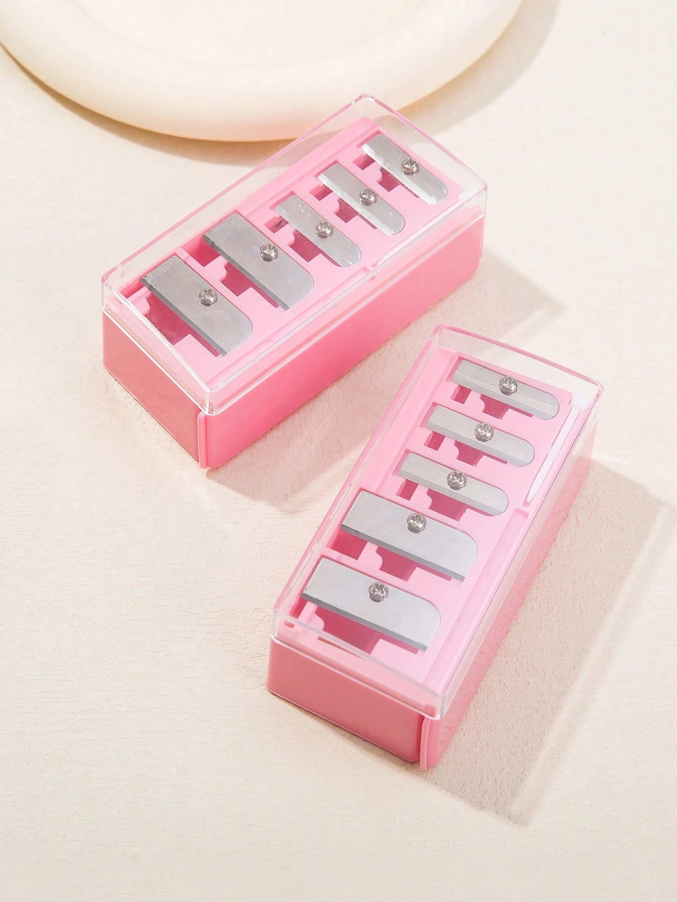 1pc Pink High-End 5-Hole Eyeliner, Eyebrow Pencil & Makeup Brush Sharpener, Convenient Multi-Function Rotating Pencil Sharpener,Makeup,Cheap,Room Decor,Vanity,Travel,Bedroom,Makeup Accessories,Cheap,S