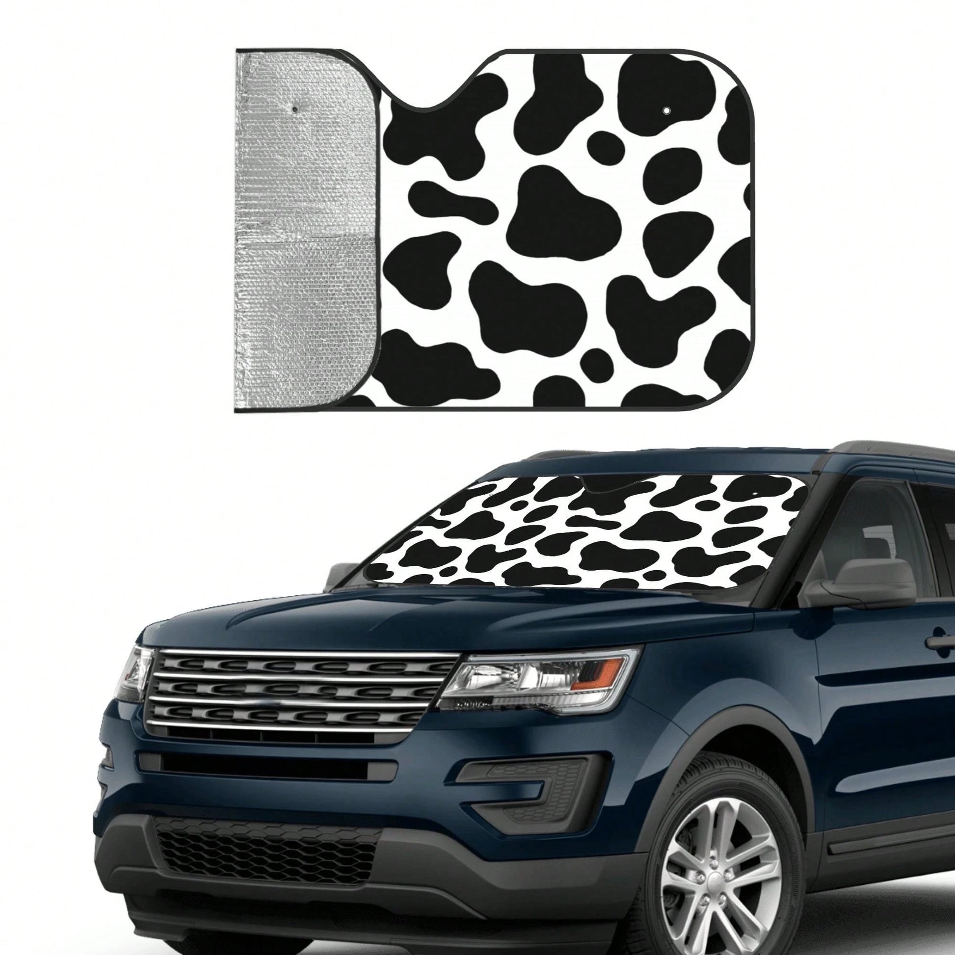 1pc Plaid Pattern Printed Car Front Windshield Sun Shade Decor Vehicle Sun Visor UV Reflector Sun Protection Cover Keeps Vehicle Cool