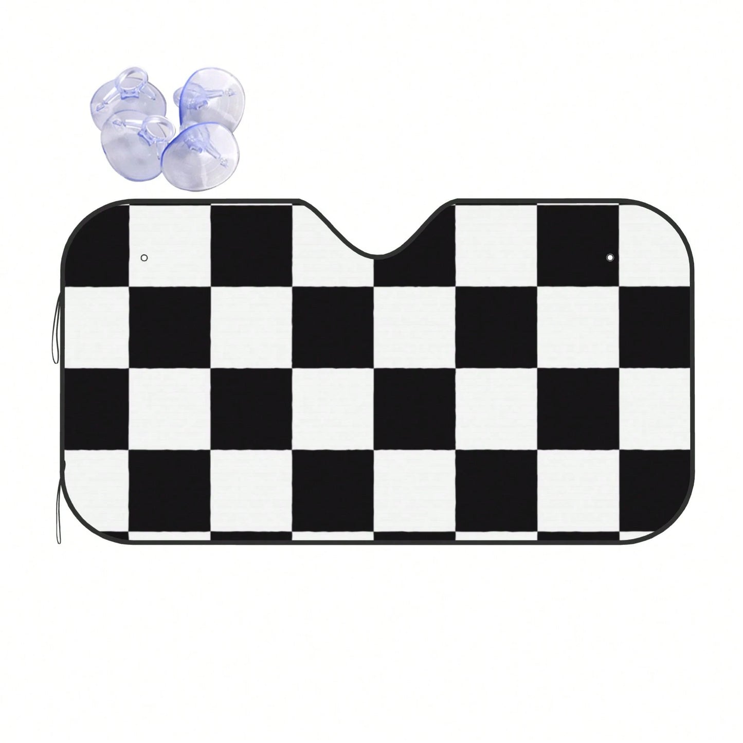 1pc Plaid Pattern Printed Car Front Windshield Sun Shade Decor Vehicle Sun Visor UV Reflector Sun Protection Cover Keeps Vehicle Cool