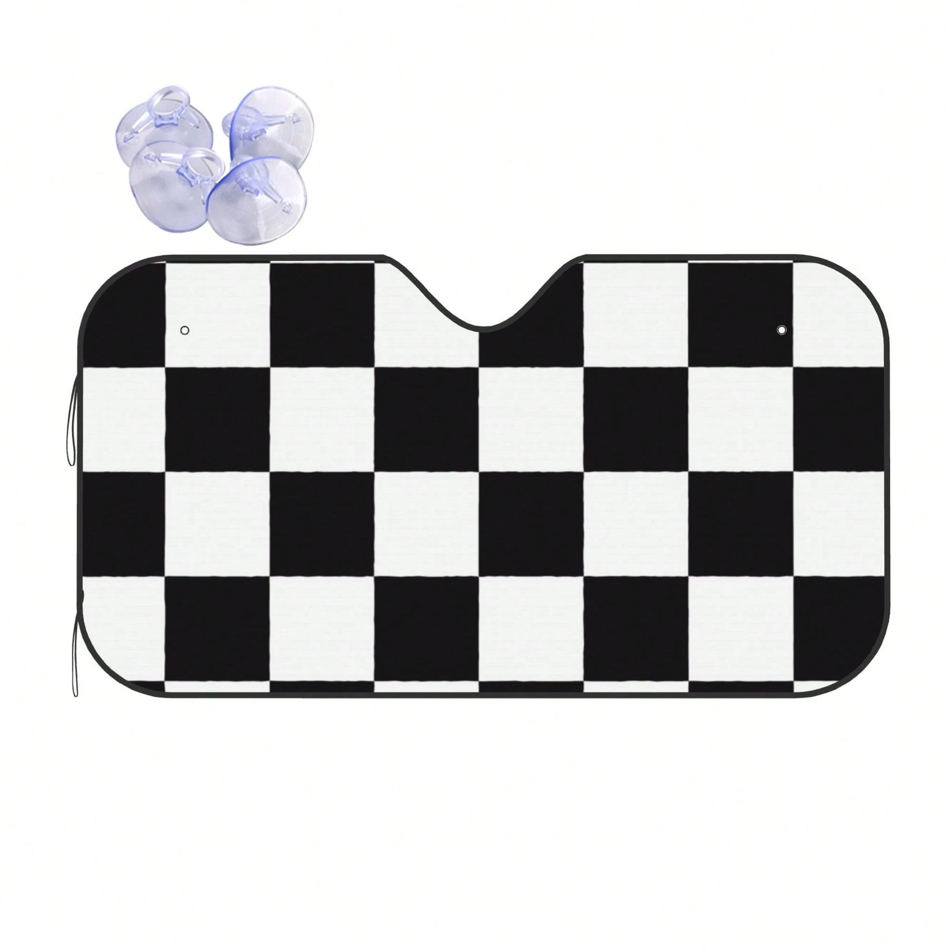 1pc Plaid Pattern Printed Car Front Windshield Sun Shade Decor Vehicle Sun Visor UV Reflector Sun Protection Cover Keeps Vehicle Cool