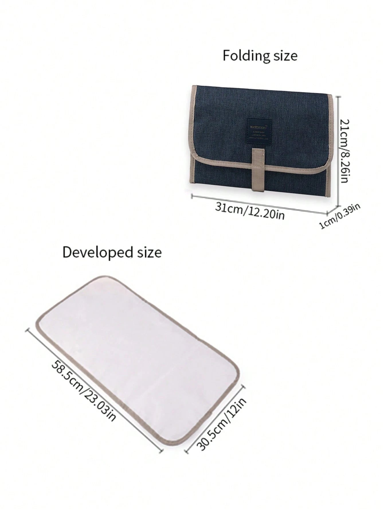 1pc Portable Diaper Changing Pad, Small Size Unfolded 23*12in, Foldable Diaper Changing Mat For 0-12 Months Infants, Travel Baby Diaper Changing Pad, Multiple Colors Available, Suitable For Outings An