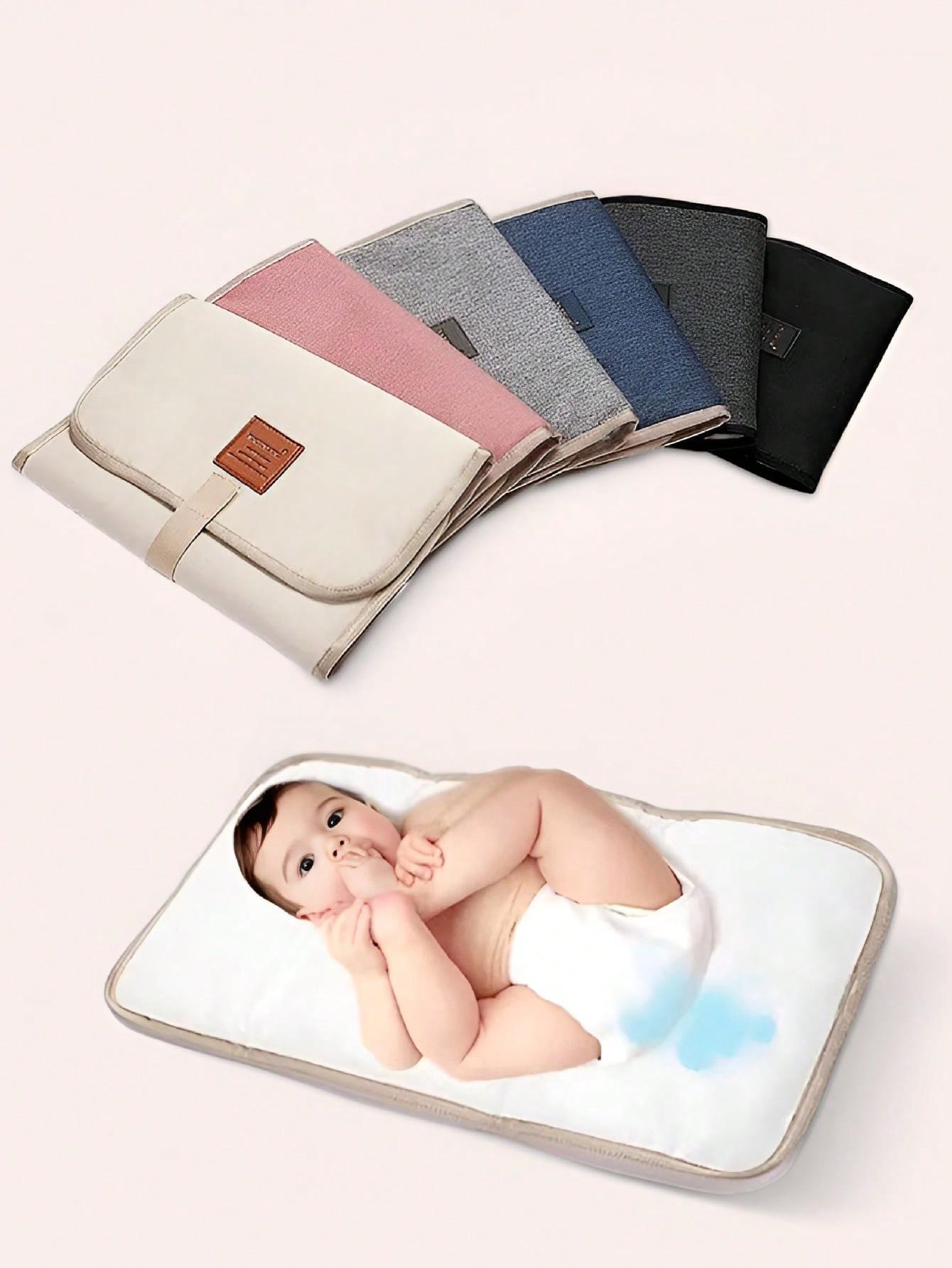 1pc Portable Waterproof Foldable Diaper Changing Pad, Large Size Suitable For 0-12 Months Babies, Multi-Color For Travel & Outdoor Use Baby Shower Family Decorations Gifts