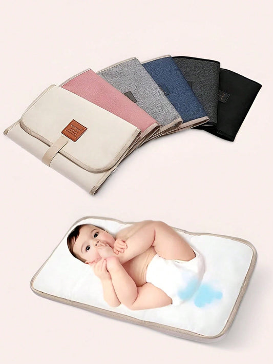 1pc Portable Waterproof Foldable Diaper Changing Pad, Large Size Suitable For 0-12 Months Babies, Multi-Color For Travel & Outdoor Use Baby Shower Family Decorations Gifts