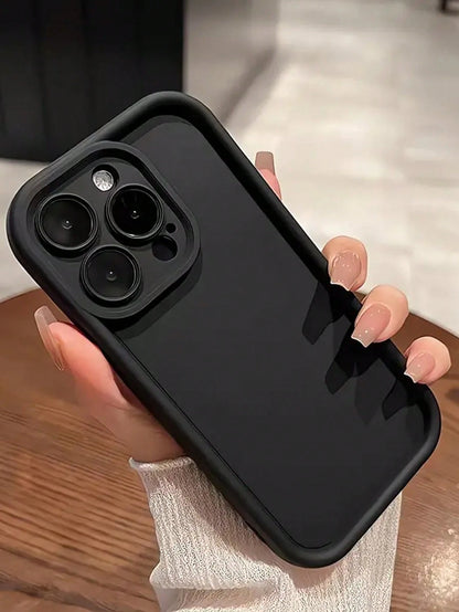 1pc Precision Hole Solid Brown Personalized Pattern Full Coverage TPU Shockproof Phone Case Compatible With Apple 16 15 14 13 12 11 Pro Max, A/S Series, S20/S20 Ultra/S20 Plus/S21 Plus/S21 Ultra/S21/S