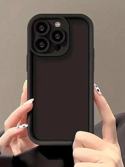 1pc Precision Hole Solid Brown Personalized Pattern Full Coverage TPU Shockproof Phone Case Compatible With Apple 16 15 14 13 12 11 Pro Max, A/S Series, S20/S20 Ultra/S20 Plus/S21 Plus/S21 Ultra/S21/S