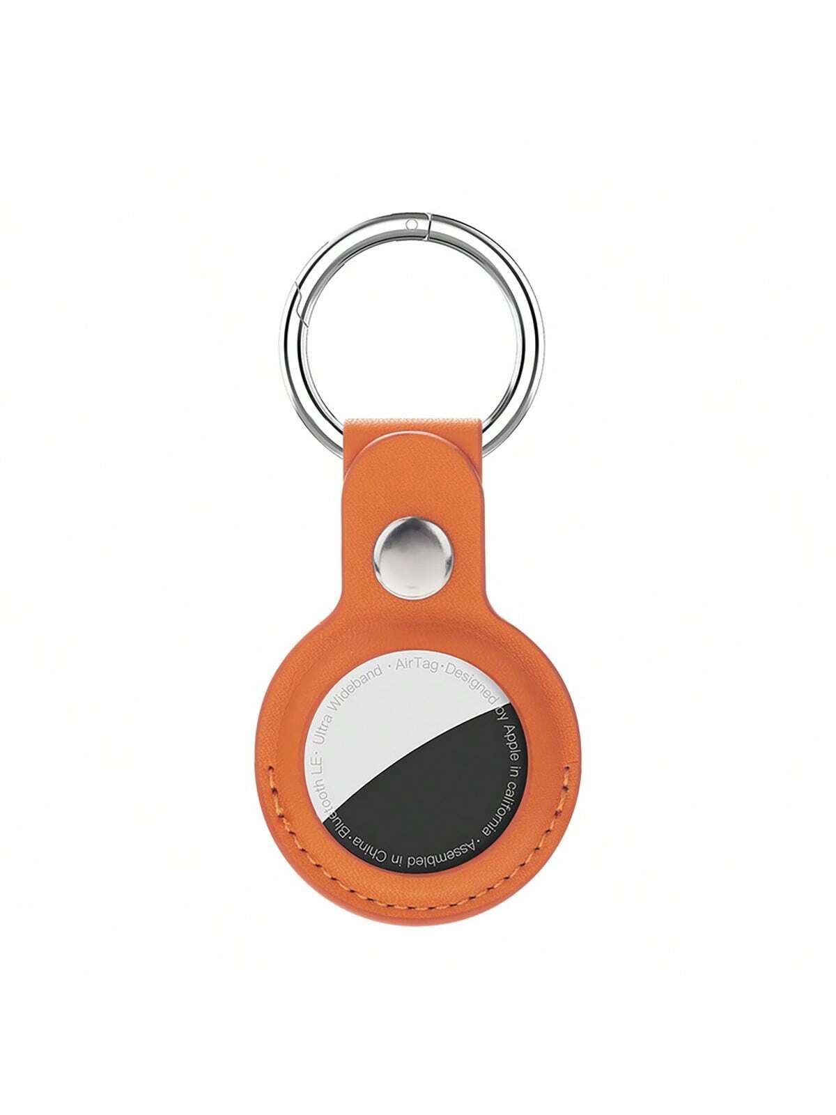 1pc PU Leather Apple AirTag Compatible Key Chain, Protective Cover For Backpack, Keys, Bag, Pet And Luggage Trackers