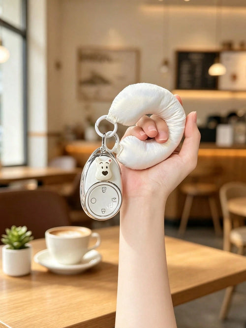1PC Puppy Plush Padded Key Fob Cover Compatible With Aion V, Aion RT, GAC Aion 2nd Gen, Aion S Plus Car Key Protector