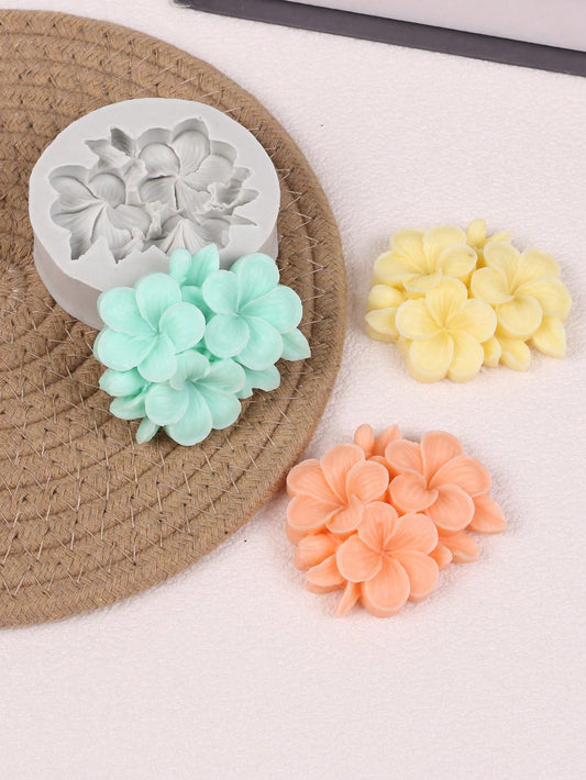 1pc Random Color Plumeria Candle Mold, Silicone Mold, Soap Stone Mold, Handmade DIY Resin Flower Decor Mold