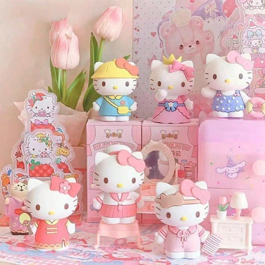1pc Random Mystery Box- 8 Random Styles PVC Figures With Display Stand, Cute Cartoon Bedroom Decor, Holiday Birthday Graduation Gift, Party Gift (No Electricity Required), Back To School Gift, Orname