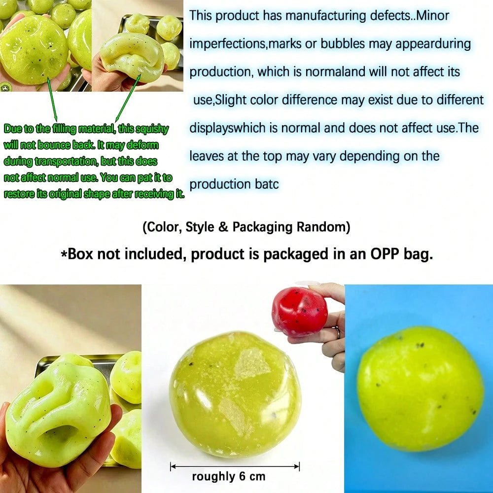 1Pc Realistic Potato & Kiwi Squishy Toy Crunchy Slush Texture Soft TPR Stress Relief Fingertip Toy For Kids Adults Easter Party Favors Halloween Gift, Fidget, Squishy Random Style Squishy Box Mystery