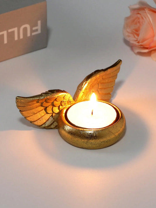 1pc Resin Wing Shaped Candlestick, Suitable For Living Room, Bedroom, Room, Home Decor, Kitchen, Office Decor, Gifts Birthday Graduation