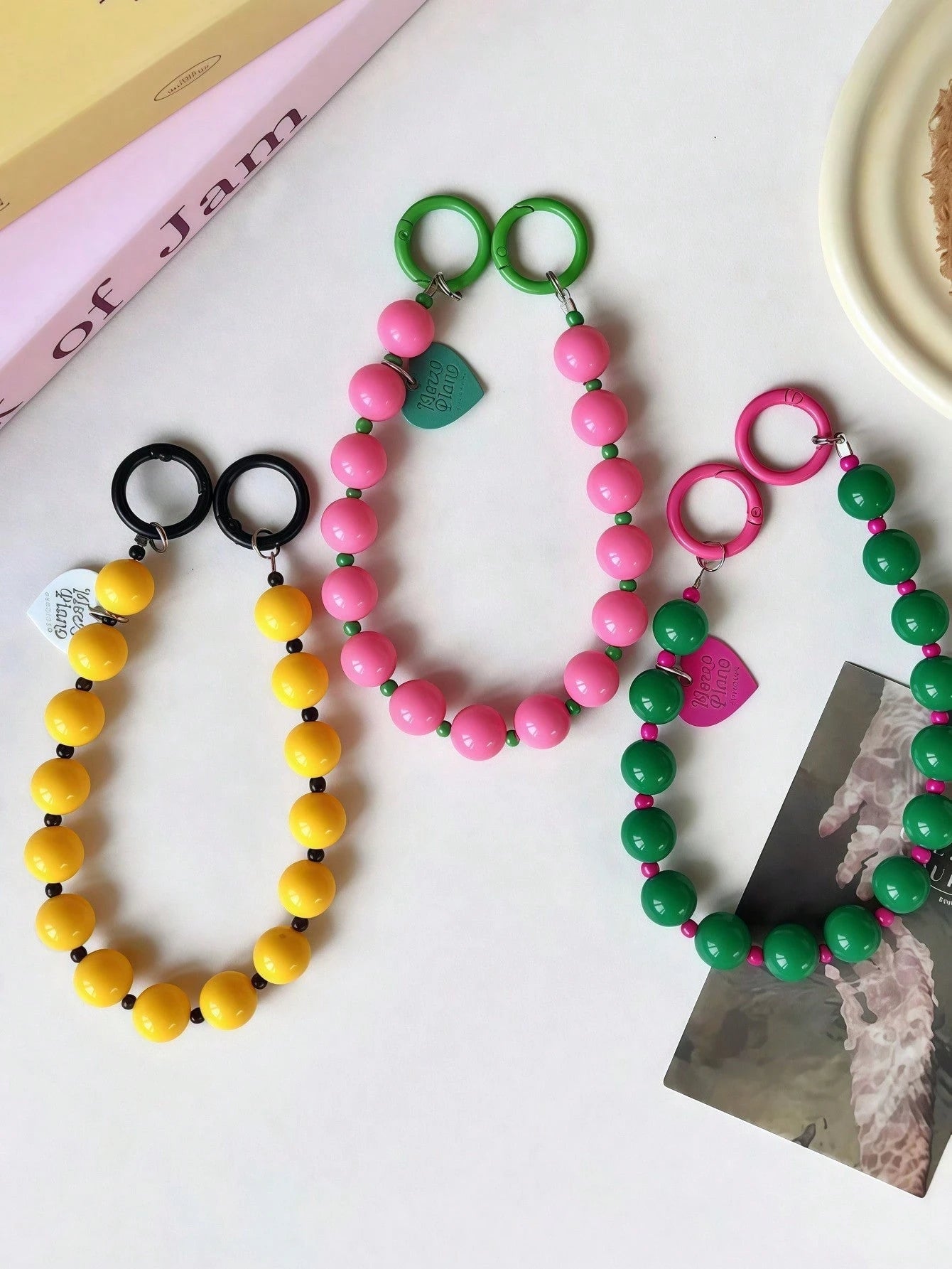 1pc Retro Sweet Girl Heart Beaded Phone Lanyard, Smartphone Anti-Lost Wrist Strap Decor, Suitable For Phone Case Or Car Key Chain