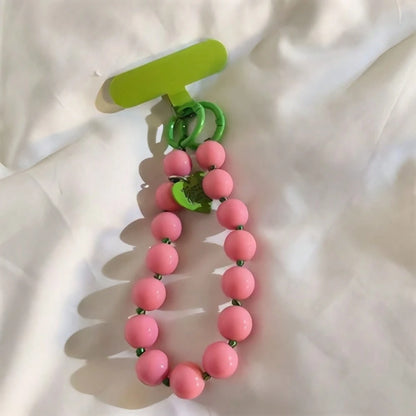 1pc Retro Sweet Girl Heart Beaded Phone Lanyard, Smartphone Anti-Lost Wrist Strap Decor, Suitable For Phone Case Or Car Key Chain
