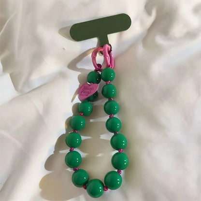 1pc Retro Sweet Girl Heart Beaded Phone Lanyard, Smartphone Anti-Lost Wrist Strap Decor, Suitable For Phone Case Or Car Key Chain