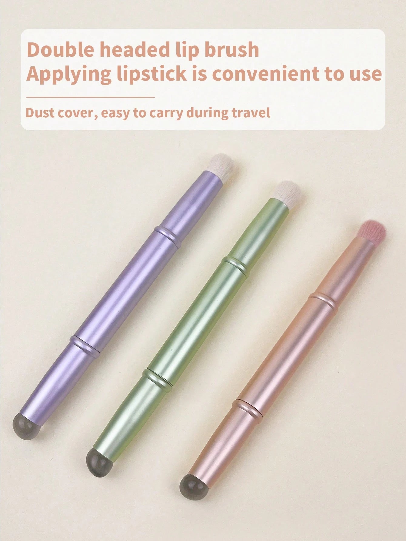 1pc Reusable Silicone Lip Brush, Soft And Flexible With Cover, Dual-Ended Makeup Brush For Lipstick, Eyeshadow And Highlighter, Mini Portable Lip Brush, Blending Brush Cosmetic Tool,Giveaways