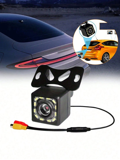 1pc Reversible Image Night Vision 12LED Automatic Camera High Definition CCD Automatic Front View Camera Wide Angle Car Rear View Backup Camera RV Reverse Parking Assist