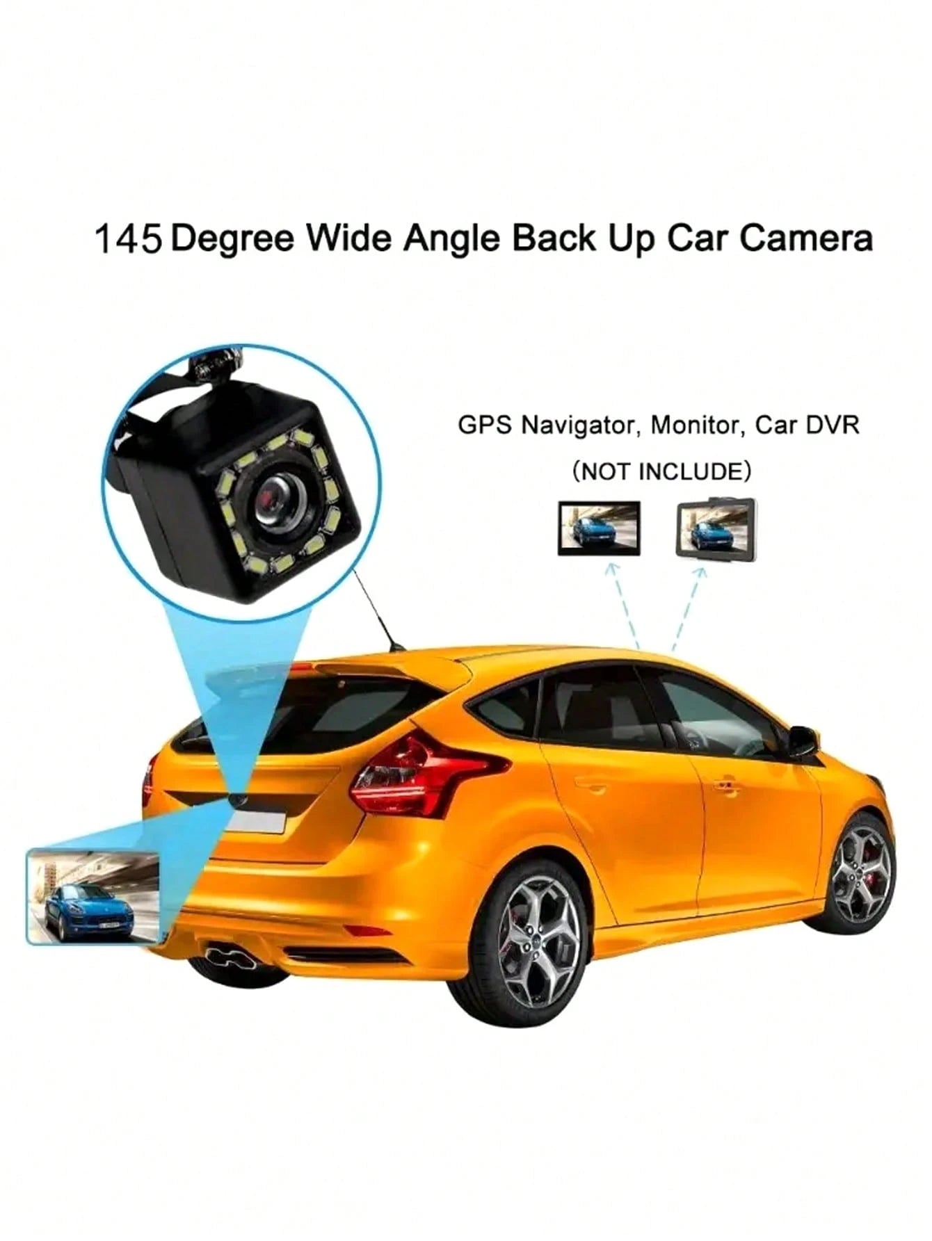 1pc Reversible Image Night Vision 12LED Automatic Camera High Definition CCD Automatic Front View Camera Wide Angle Car Rear View Backup Camera RV Reverse Parking Assist