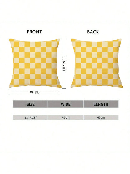 1pc Reversible Plaid Pink And Red Cushion Cover, Sofa Pillowcase With Hidden Zipper, Machine Washable, Perfect For Living Room, Bedroom Or Car Decor, Plaid Pattern, Durable Pillowcase, Pillow Insert N