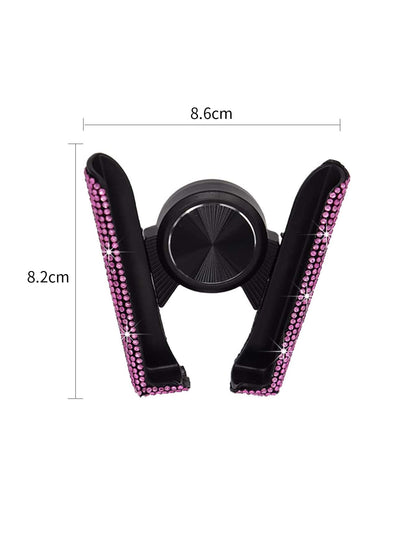 1pc Rhinestone Decor Car Air Outlet Phone Holder