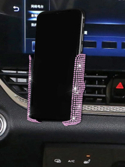 1pc Rhinestone Decor Car Air Outlet Phone Holder