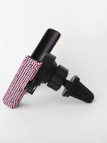1pc Rhinestone Decor Car Air Outlet Phone Holder