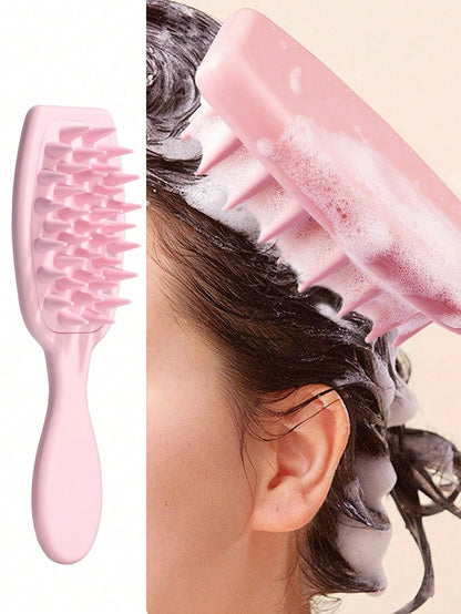 1pc Scalp Massager Shampoo Brush, Long Handle Silicone Hair Brush, For Hair Growth & Dandruff Removal, Suitable For Home Use, Hair Brush, Comb, Hairdressing Tools, Hairdressing Products And Accessorie