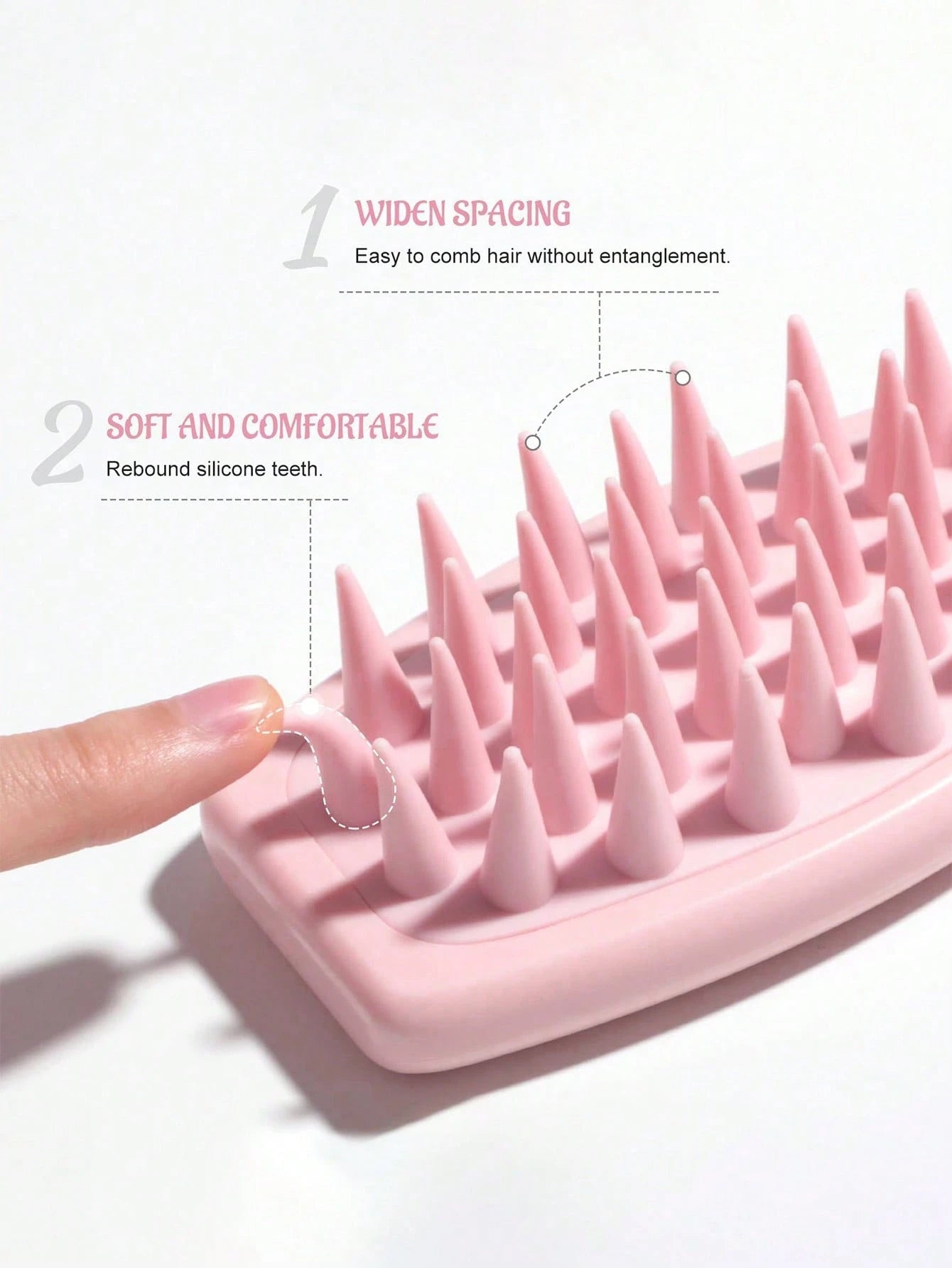 1pc Scalp Massager Shampoo Brush, Long Handle Silicone Hair Brush, For Hair Growth & Dandruff Removal, Suitable For Home Use, Hair Brush, Comb, Hairdressing Tools, Hairdressing Products And Accessorie