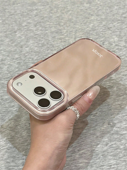 1pc Shiny Sequin Asymmetrical Water Ripple Glossy IMD Phone Case, Compatible With IPhone 17 Pro Max 17 Pro 16 Pro Max 15 Pro Max 14 Pro Max 13 Pro Max 16 15 14 Plus 13 12 Pro 11, Cute Pink Glossy Soft