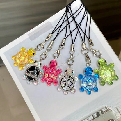 1pc Shiny Turtle Multicolor Phone Lanyard Charm, Cute Decor, Universal Phone Pendant, Creative Phone Strap Accessory, Lovely Gift For Friends