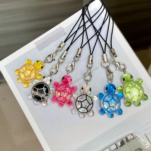 1pc Shiny Turtle Multicolor Phone Lanyard Charm, Cute Decor, Universal Phone Pendant, Creative Phone Strap Accessory, Lovely Gift For Friends