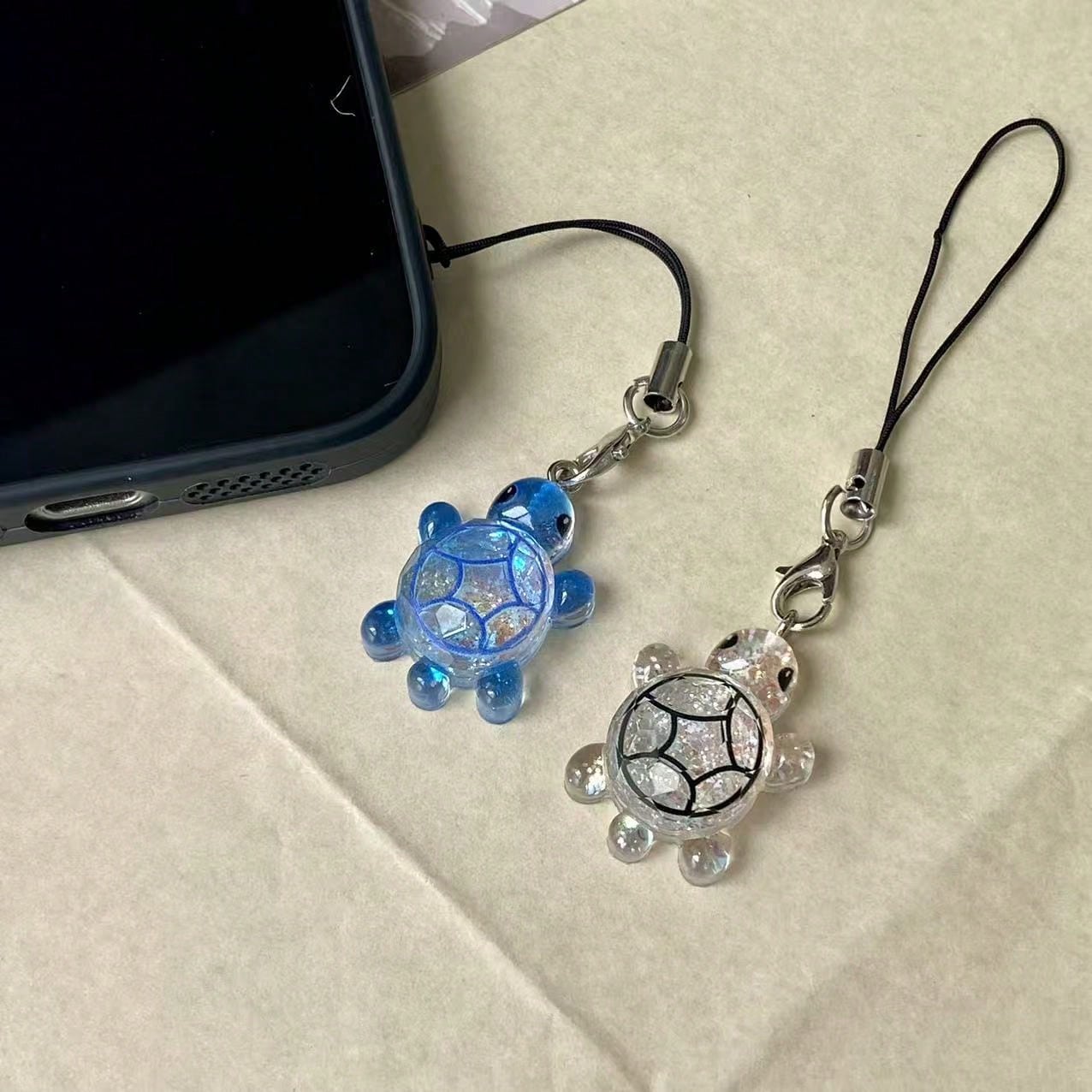 1pc Shiny Turtle Multicolor Phone Lanyard Charm, Cute Decor, Universal Phone Pendant, Creative Phone Strap Accessory, Lovely Gift For Friends