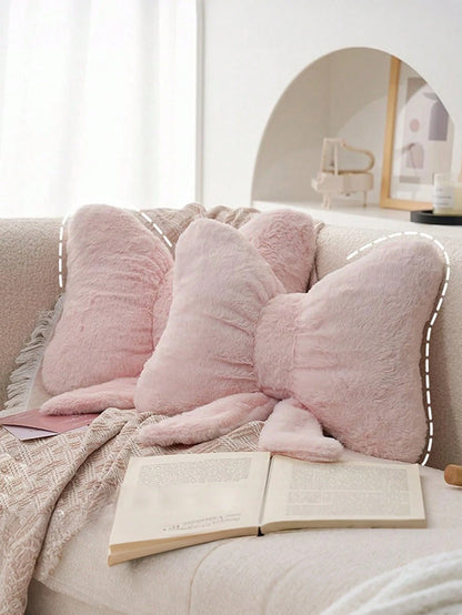 1pc Soft Plush Bow Cushion Decorative Pillow, Cute Bow Plush Throw Pillow For Sofa Bed, Bedroom Living Room Decor, Pillow Case, Women's Gift, Outdoor Garden Cushion, Thanksgiving Halloween