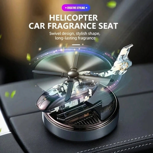 1pc Solar Powered Rotating Helicopter Car Decoration Air Freshener