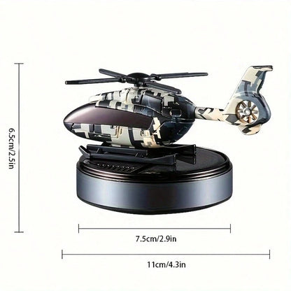 1pc Solar Powered Rotating Helicopter Car Decoration Air Freshener