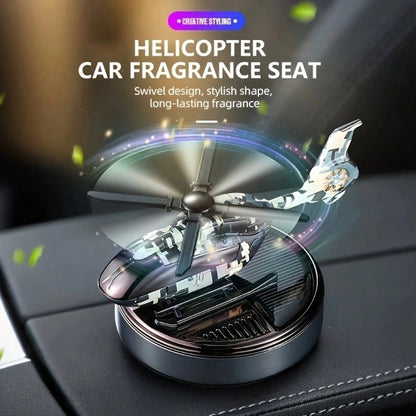 1pc Solar Powered Rotating Helicopter Car Decoration Air Freshener