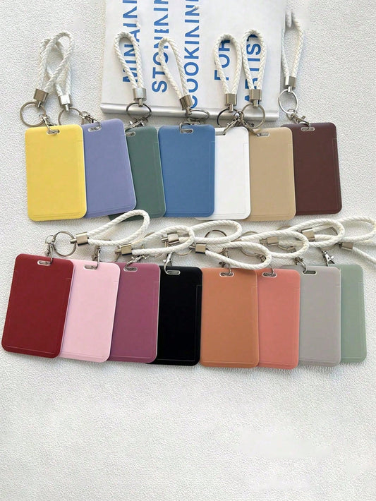 1PC Solid Color ID Card Holder Bus Card Protective Cover Student Meal Card Campus Card Access Control ID Card Access Card Holder, Badge Holder