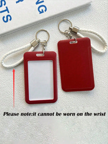 1PC Solid Color ID Card Holder Bus Card Protective Cover Student Meal Card Campus Card Access Control ID Card Access Card Holder, Badge Holder