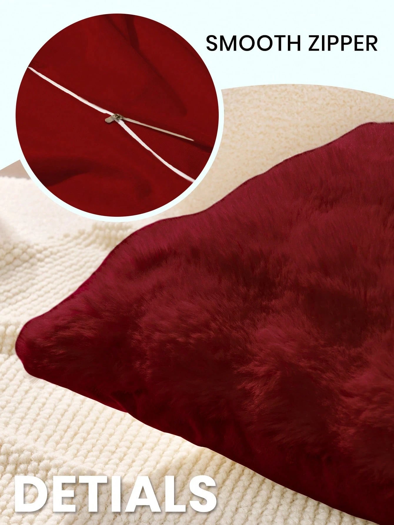 1pc Solid Color Plush Cushion Cover, Multi-Color Options, Faux Fur Cozy Soft Striped Decorative Throw Pillow Cover, Suitable For Living Room, Bedroom, Party Decoration,Insert Not Included, Fits 12x20